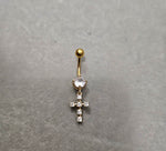 Load image into Gallery viewer, Gold cross belly bar