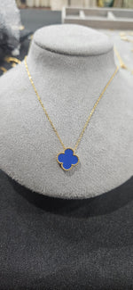 Load image into Gallery viewer, Blue Clover Necklace 18K Gold Plated