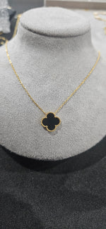 Load image into Gallery viewer, Black Clover Necklace 18K Gold Plated