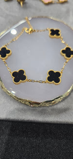 Load image into Gallery viewer, Black Clover Bracelet 18K Gold Plated