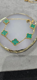 Load image into Gallery viewer, Green Clover Bracelet 18K Gold Plated