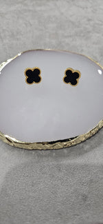 Load image into Gallery viewer, Black Clover Earrings 18K Gold Plated