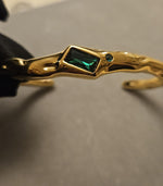 Load image into Gallery viewer, Green Stone Cuff Bangle