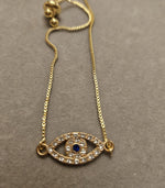 Load image into Gallery viewer, Adjustable Evil Eye Bracelet- 18K Gold Plated
