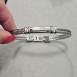 Load image into Gallery viewer, CABLE BRACELET WITH 18K GOLD STRIPES

