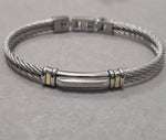 Load image into Gallery viewer, CABLE BRACELET WITH 18K GOLD STRIPES
