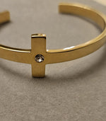 Load image into Gallery viewer, Cross Bangle- 18K Gold Plated
